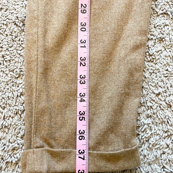 Massimo Dutti Tan / Camel Trouser with Front Pleats, Pockets, Elastic Waist Sz 6 - Picture 11 of 11